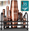 Bartender Cocktail Shaker Set 14-Piece Mixology Kit - Copper/Black