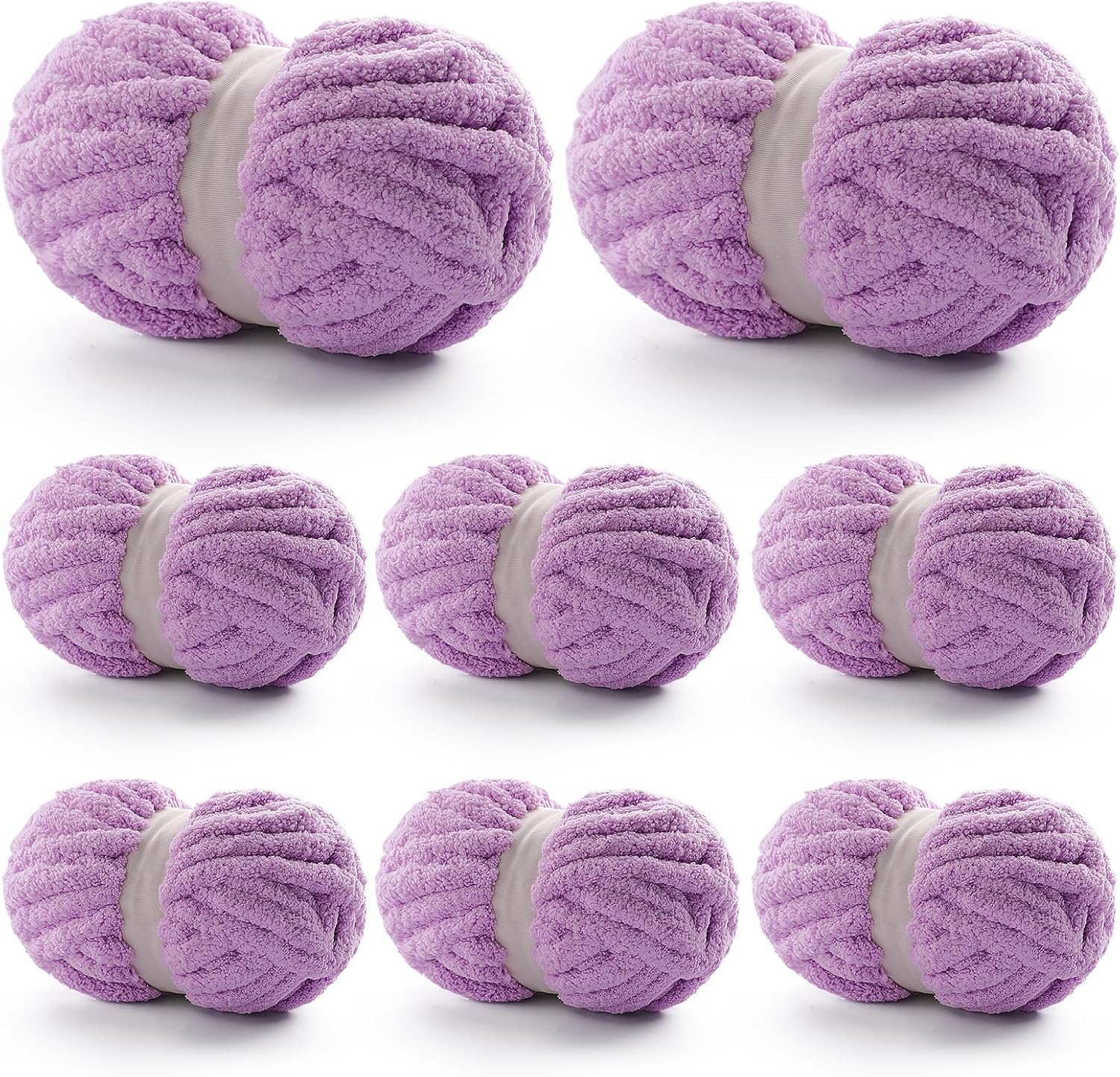 8 Pack Chunky Yarn for Hand Knitting - Soft and Durable Chenille
