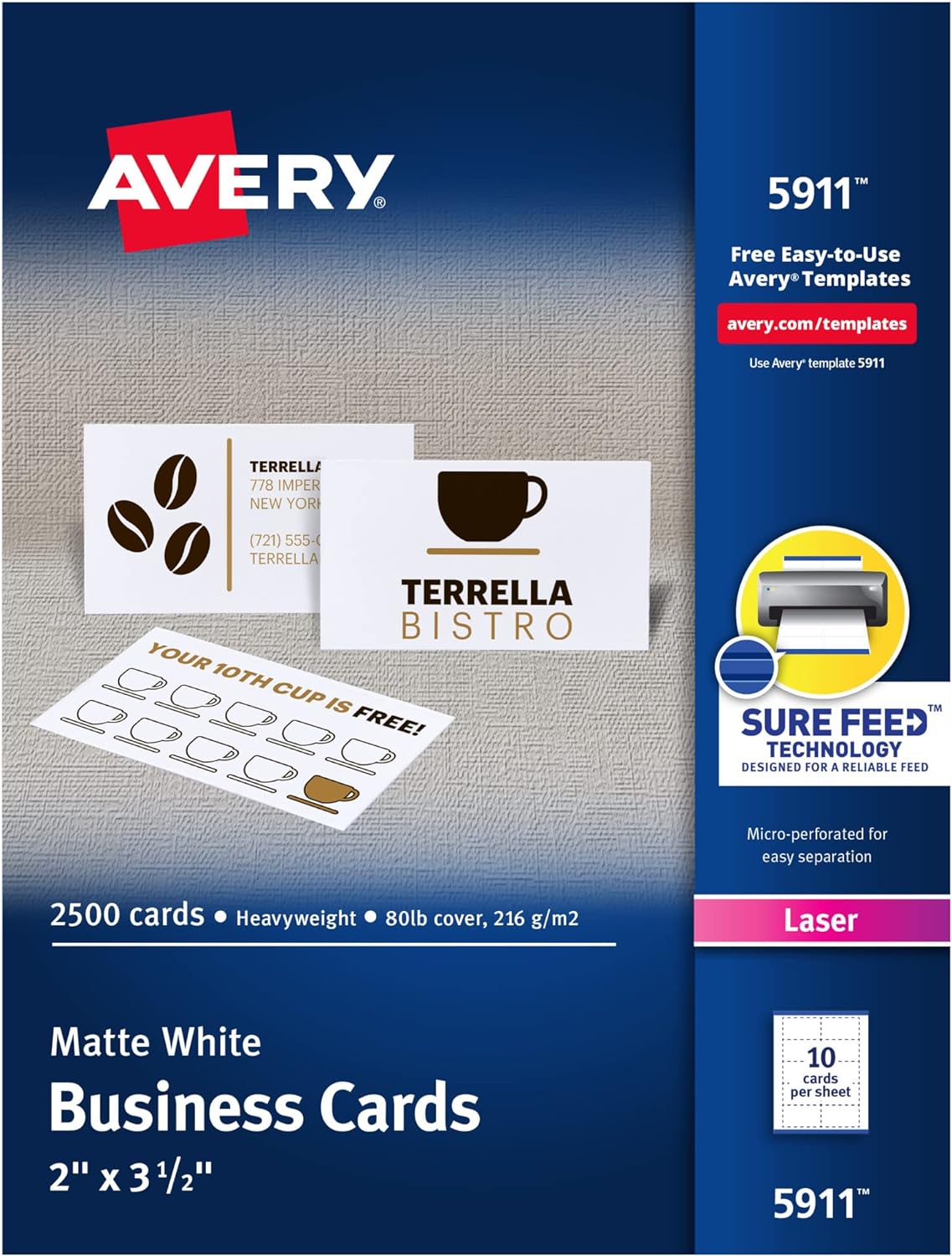 Effortlessly Print 2,500 Professional Business Cards with Avery's Sure Feed Technology!