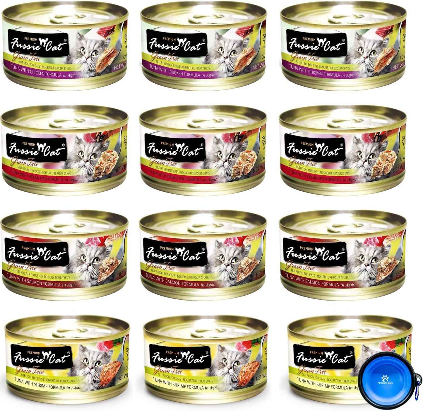 Fussie Cat Premium Canned Grain Free Wet Food Variety Pack