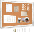 DOLLAR BOSS White Cork Board - Rustic 48 X 36 Inches Bulletin Board