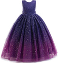 Flower Girls Tulle Dress with Belt - Girls Princess Tulle Gown