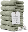 MAURA Sage Hand Towels for Bathroom - Luxury 6-Pack Thick Turkish