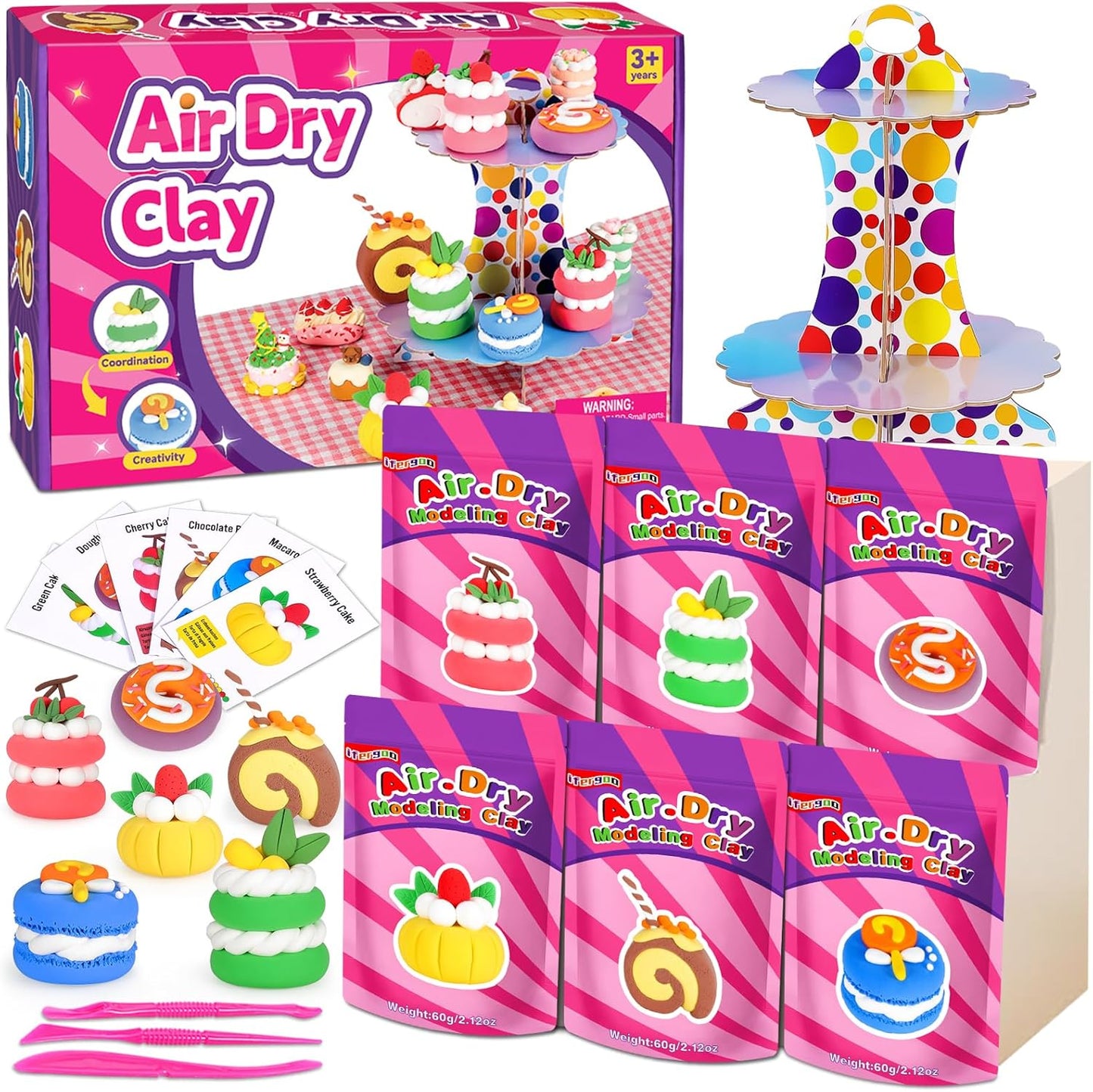 Air Dry Clay Kit for Kids - Fun Dessert Modeling Set