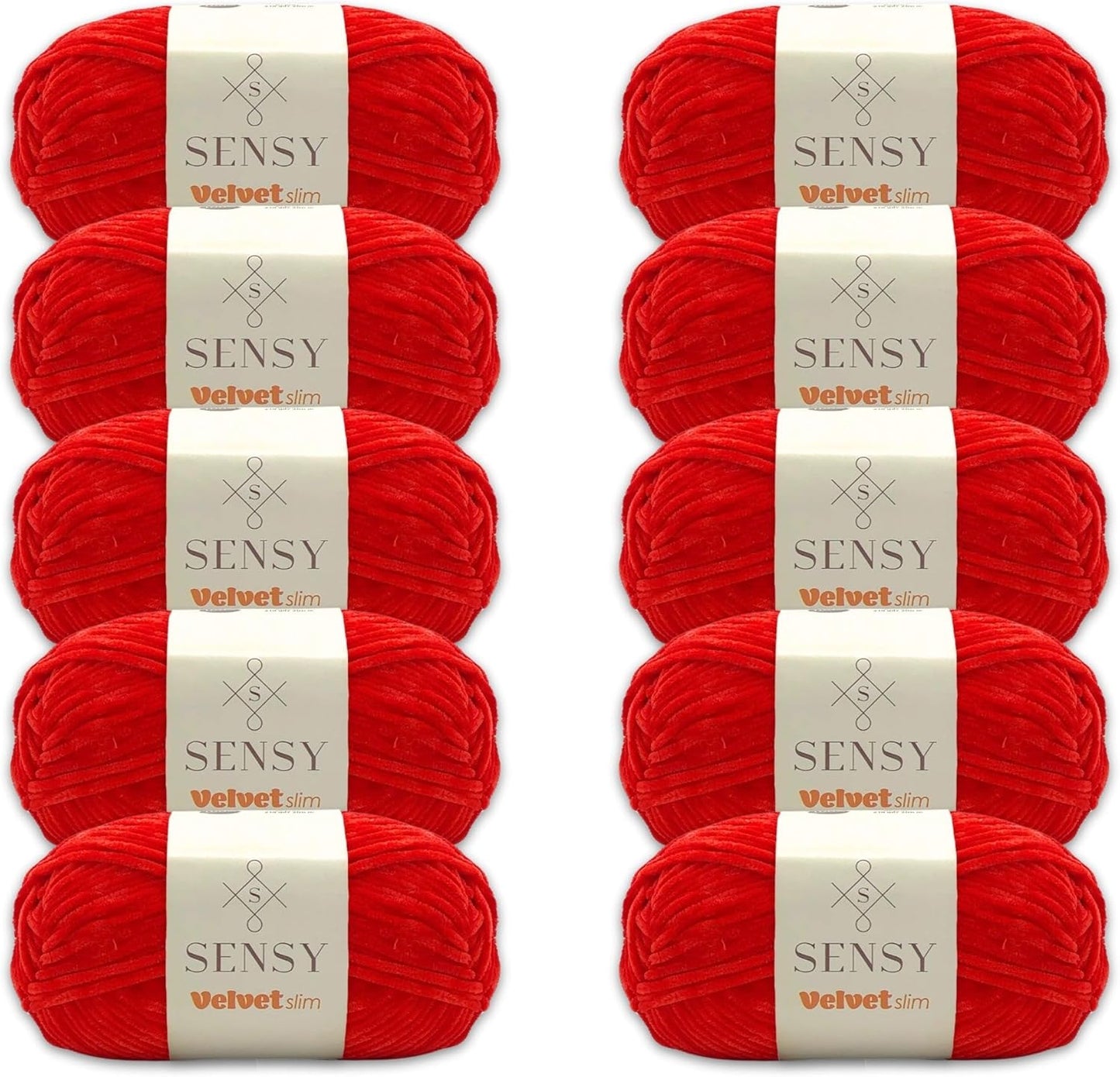 10 Skeins of Sensy Velvet Slim Yarn for Baby Blankets and More