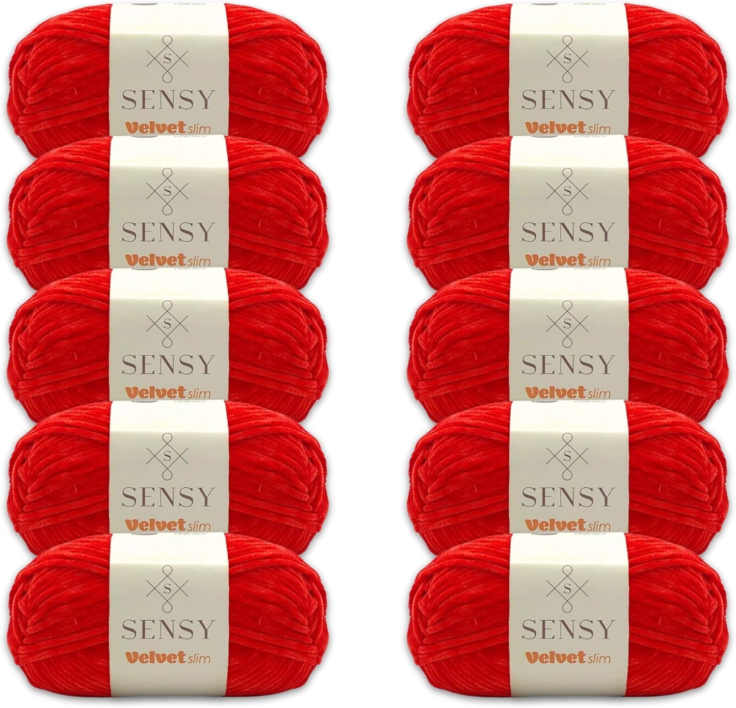 10 Skeins of Sensy Velvet Slim Yarn for Baby Blankets and More