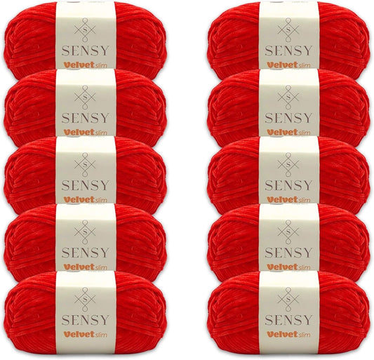 10 Skeins of Sensy Velvet Slim Yarn for Baby Blankets and More