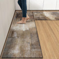 Anti-Fatigue Kitchen Rug Set of 2 Beige Grey Abstract - Cushioned