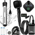 Portable Camping Shower with 6000mAh Battery and 2000W Heater - Hot