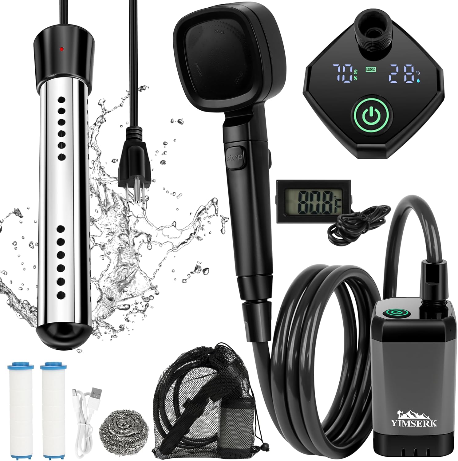 2000W Rechargeable Camp Shower Pump