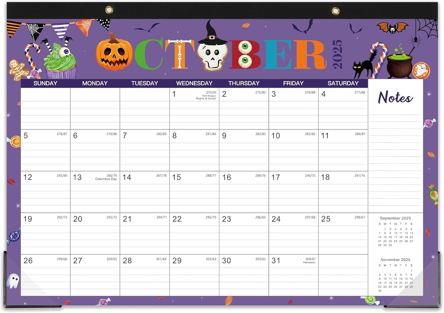 18-Month Coboll Desk Calendar 2025-2026 - Large 17 x 12 Blocks