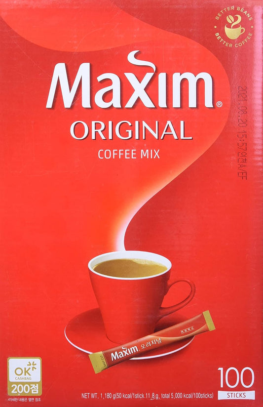 Maxim Ground Original Korean Coffee - 100pks: Rich Flavor & Convenience
