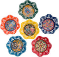BCS Ceramic Pinch Bowls Set of 6 - Small Multicolor Handmade Serving