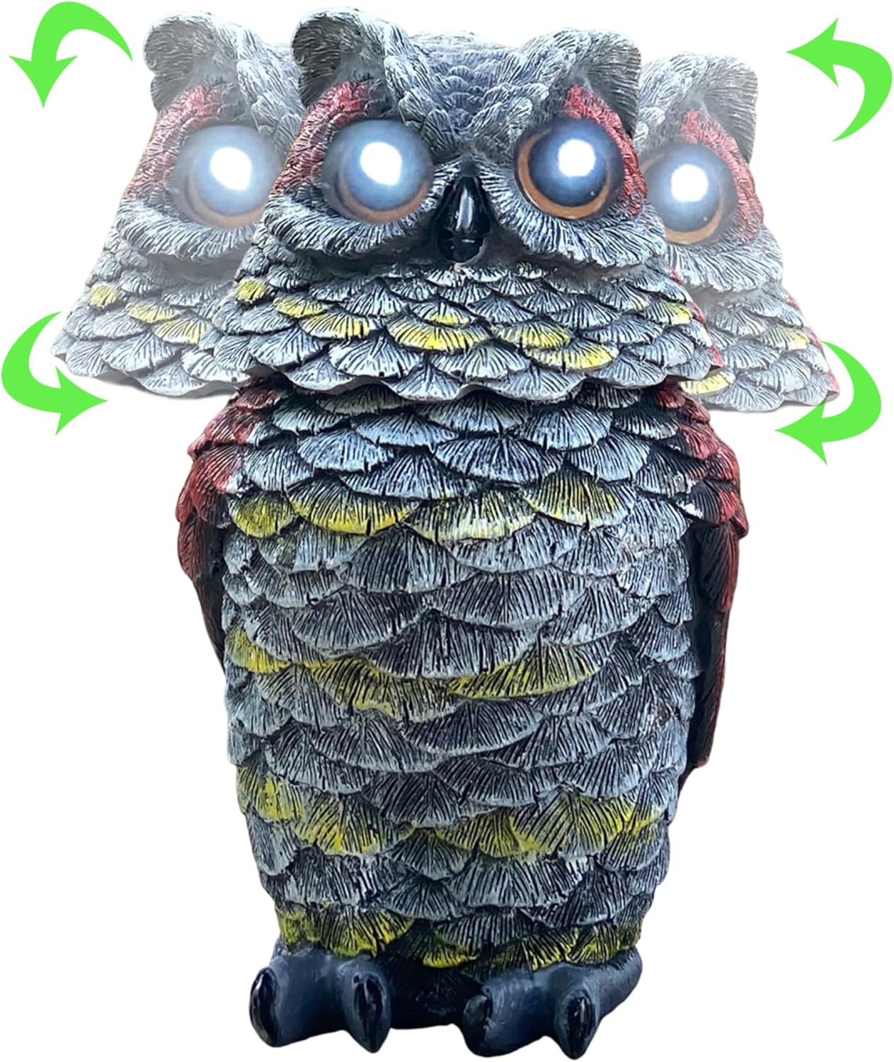 Solar Owl Decoys for Bird Control - Realistic Outdoor Decor