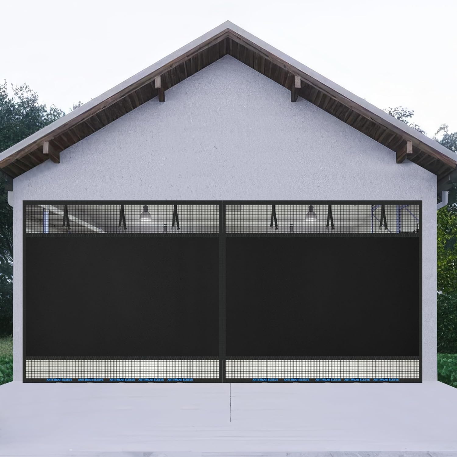 Privacy Garage Door Screen Blackout for 2 Car Garage - 16x7FT