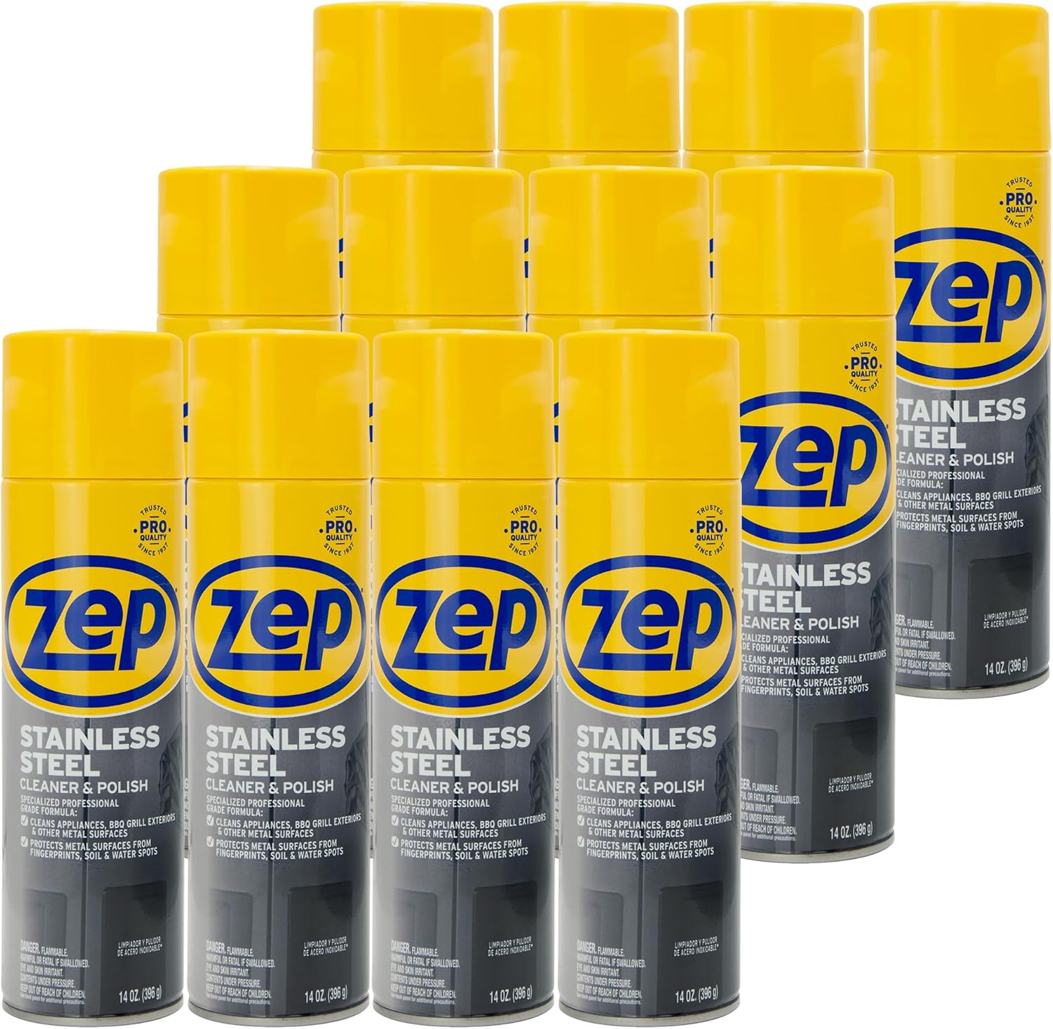 Zep Stainless Steel Cleaner and Polish - 14 oz Case of 12