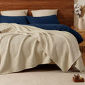 100% Cotton Waffle Muslin Blanket Twin Size Oak - Lightweight