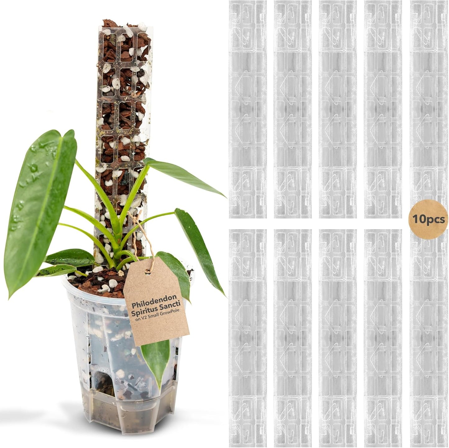 V2 Small GrowPole - Stackable Plastic Moss Poles for Plants