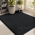 32in x 48in Black Door Mat - Low-Profile Absorbent Entry Rug
