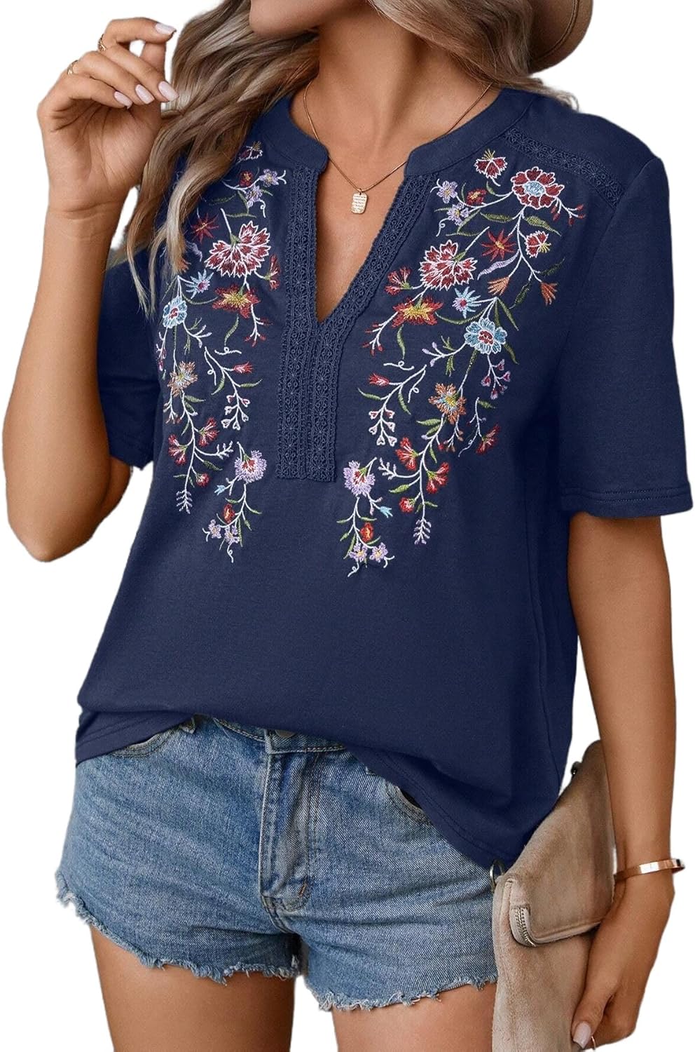 Vibrant Mexican Shirts for Women Embroidered Summer Blouse