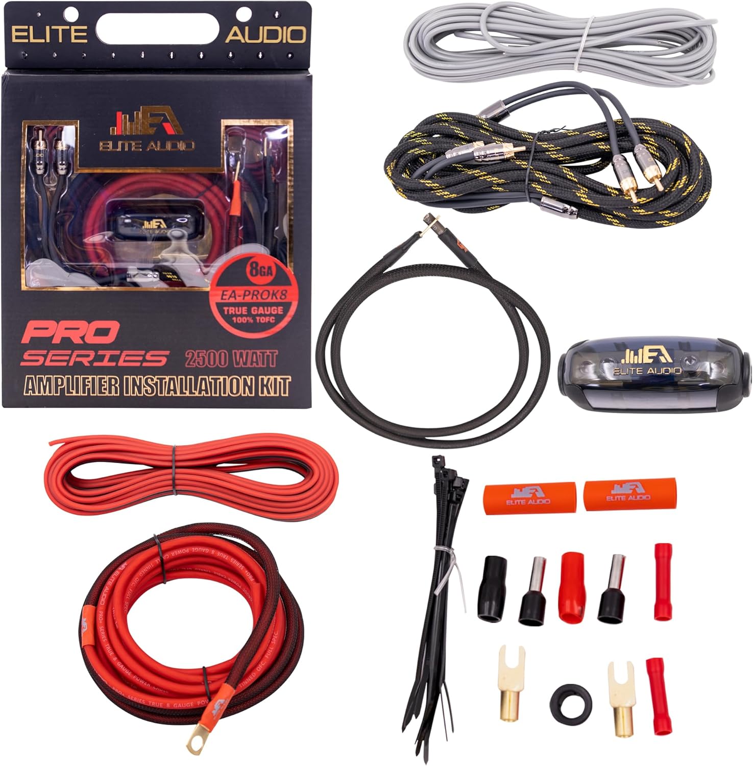 Elite Audio EA-PROK8 Pro Amplifier Wiring Kit for Superior Sound