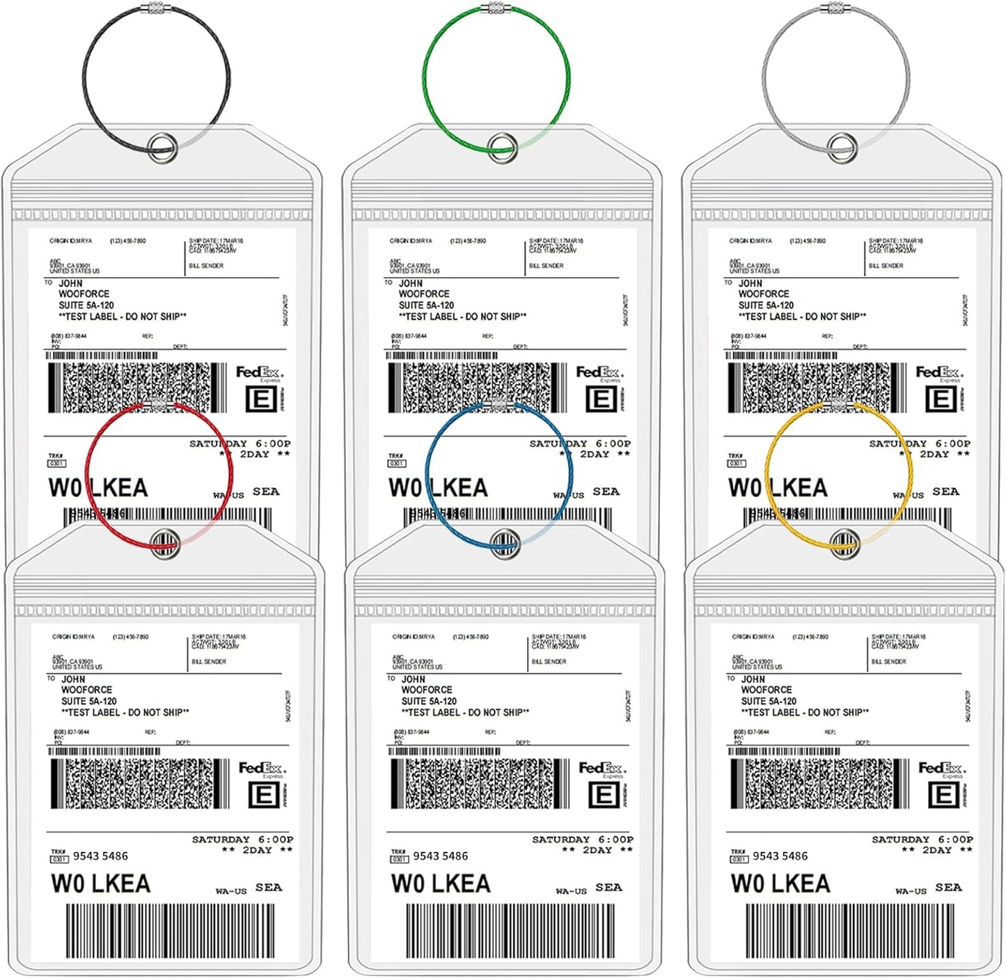Waterproof Golf Luggage Tag Holders Set - 6 Pack