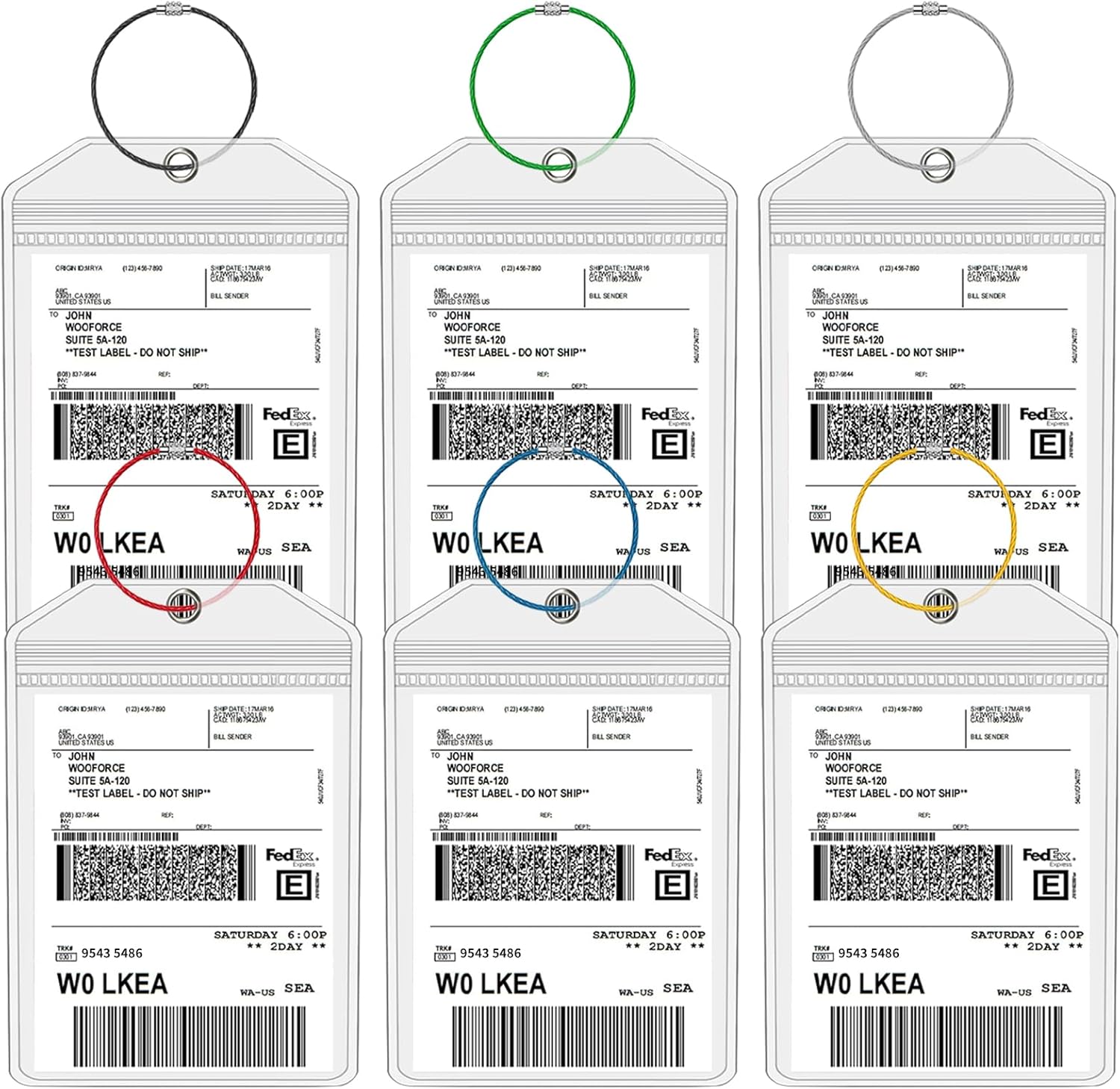 Waterproof Golf Luggage Tag Holders Set - 6 Pack