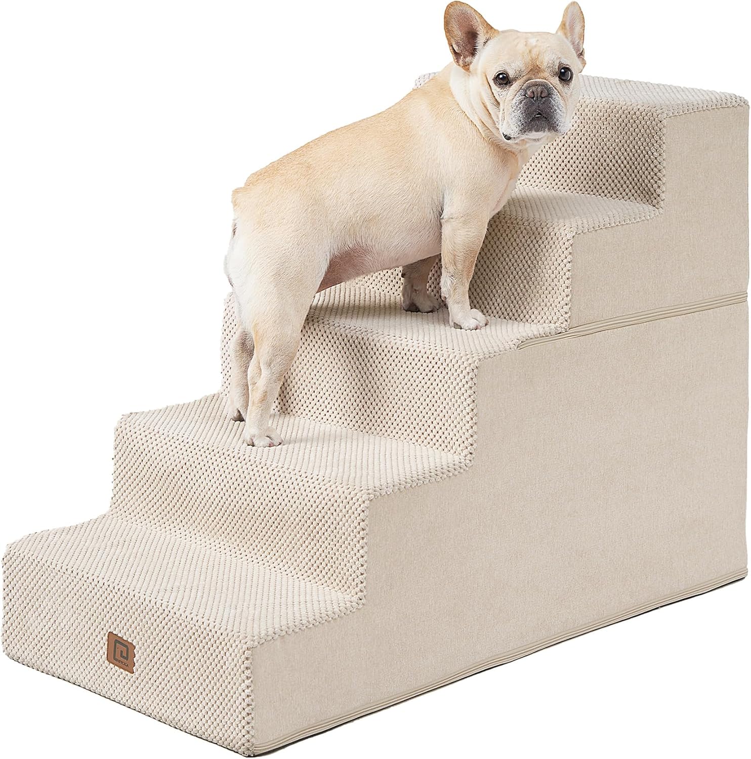 EHEYCIGA Dog Stairs for High Bed - 5-Step Extra Wide Steps