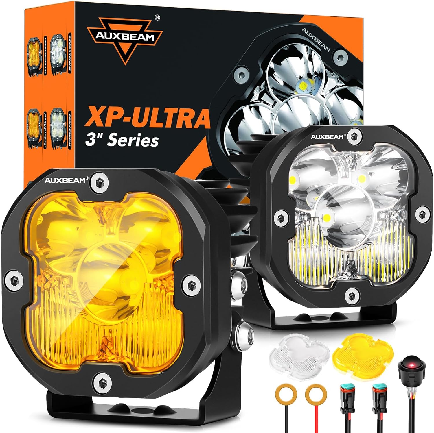 Auxbeam XP-Ultra Series 3Inch 80W Spot Flood Combo Ditch Lights