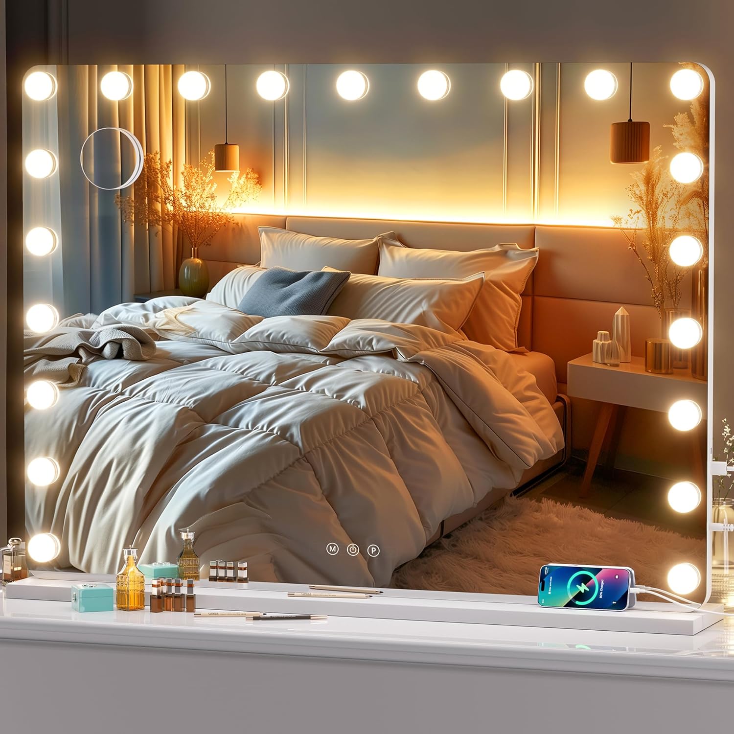 Hasipu Vanity Mirror with Lights, 40in x 29in Makeup Mirror