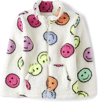 Cozy Sherpa Full-Zip Jacket for Girls - Perfect for Winter Wear