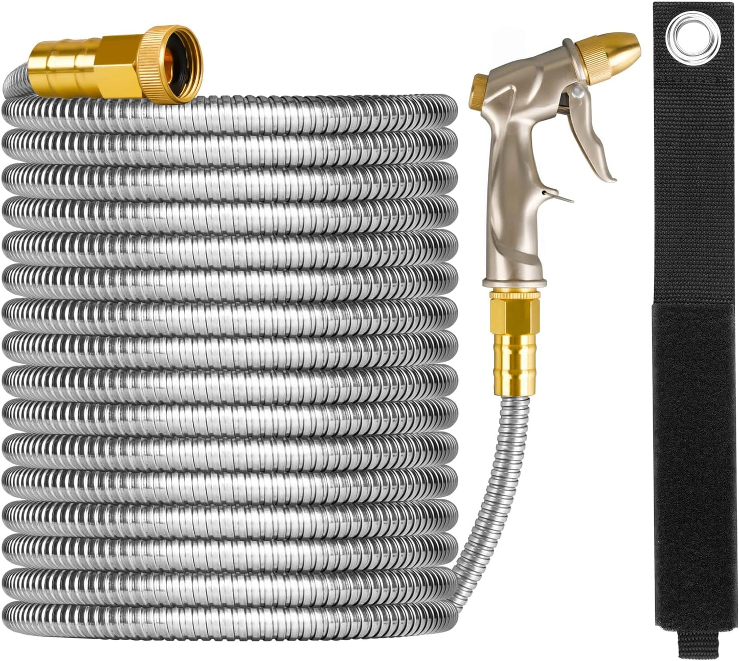 125ft Garden Hose with Adjustable Nozzle for Easy Watering