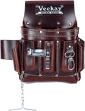 Electrician's Leather Tool Pouch 10 Pocket Full-Grain Organizer