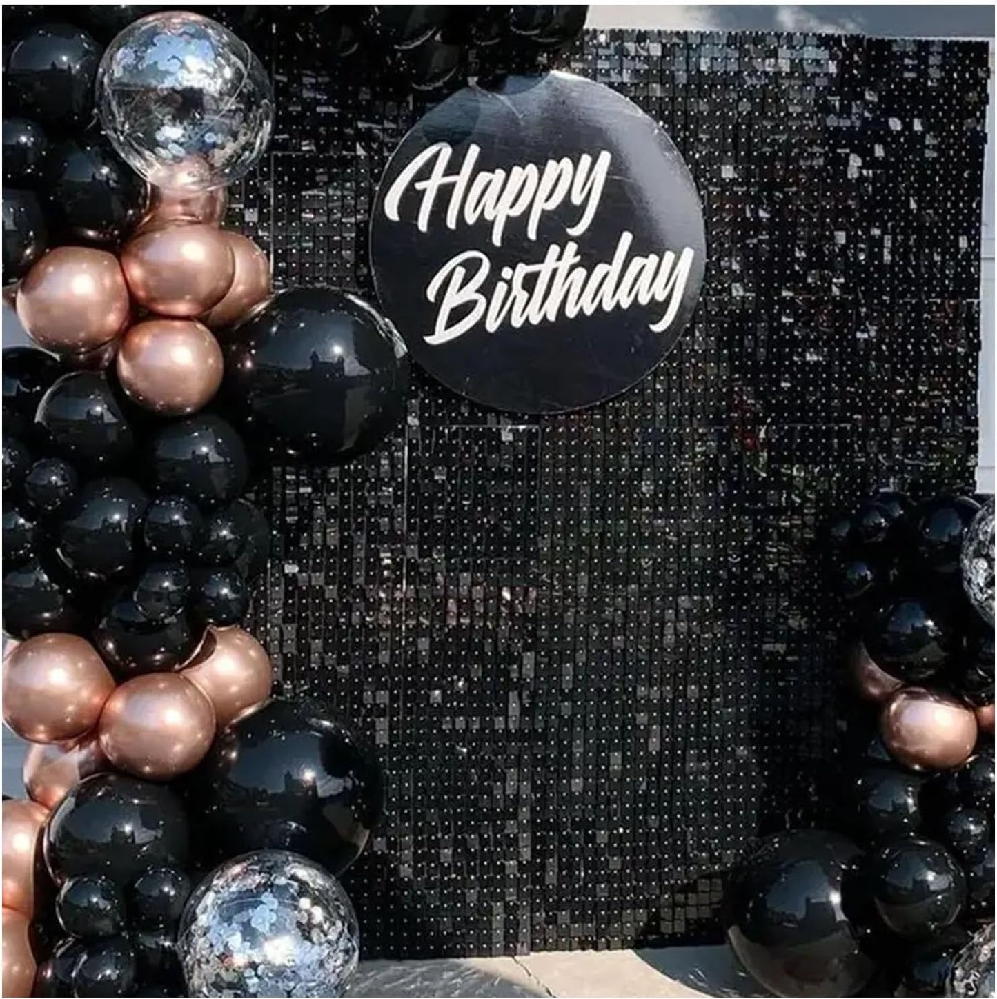 Maytopia Black Shimmer Wall Backdrop for Stunning Events