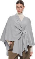 Women's Shawl Wrap Poncho - Soft Open Front Knit Wrap for All Sizes