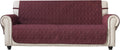 68in Burgundy Waterproof Quilted Sofa Slipcover - Nonslip Protector