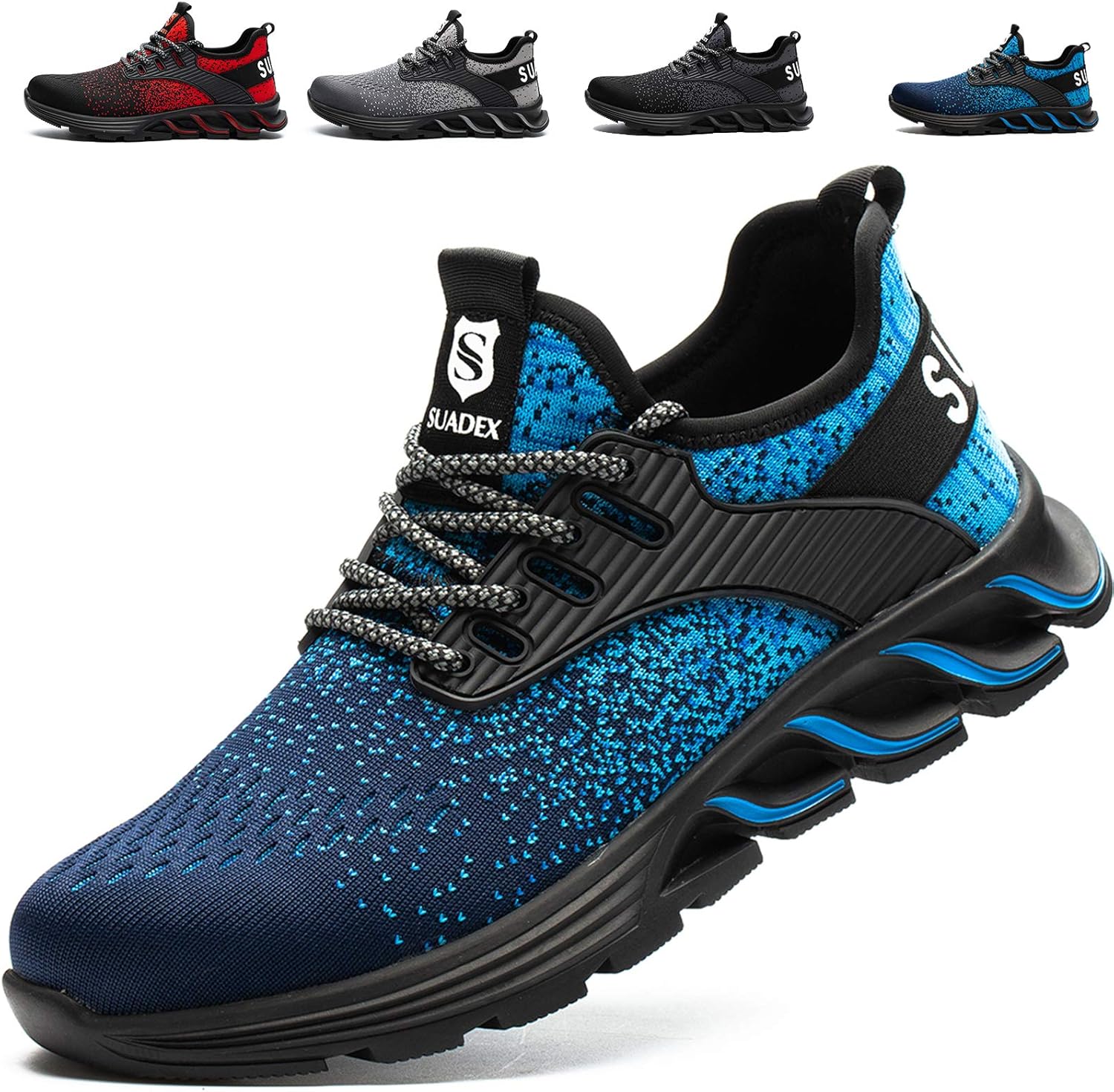 SUADEX Steel Toe Sneakers for Men Women Comfortable Work Shoes