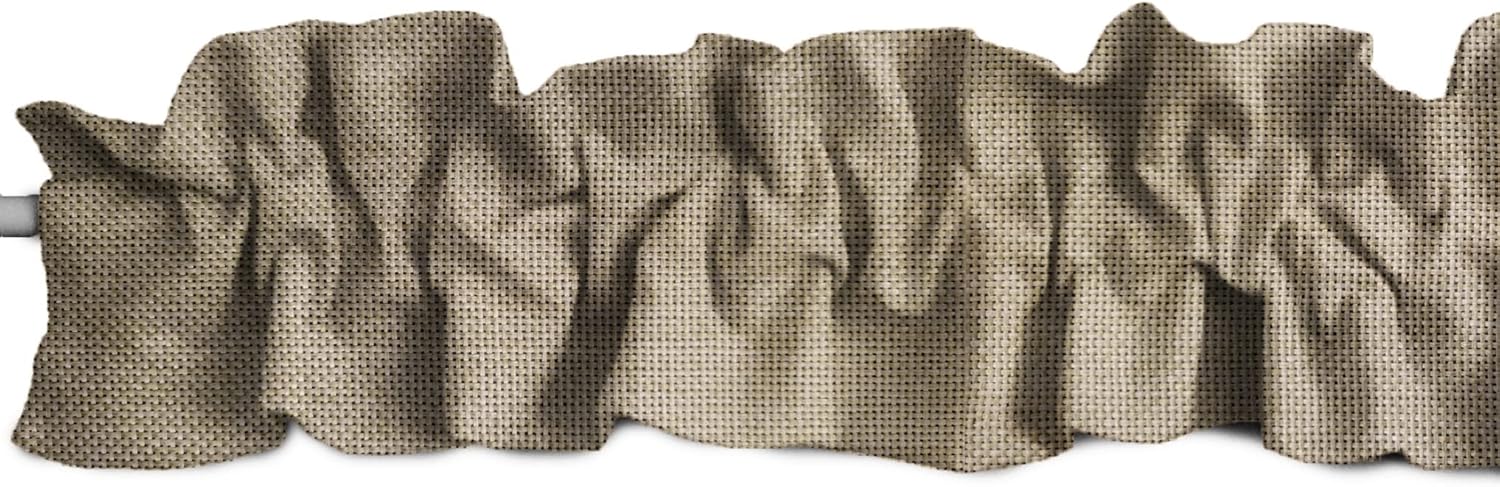 Faux Burlap Sleeve Topper Window Valance for Home Decor