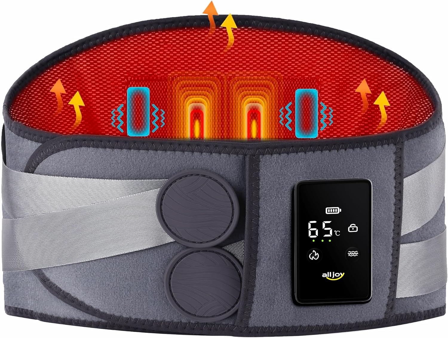 ALLJOY 67 Cordless Heating Pad for Back Pain Relief and Comfort