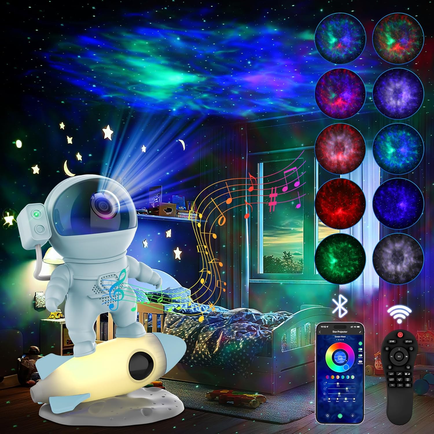 Starry Night in a Tap: App-Controlled Galaxy Projector
