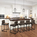 PHI VILLA Dark Grey Bar Stools Set of 6 for Modern Kitchens