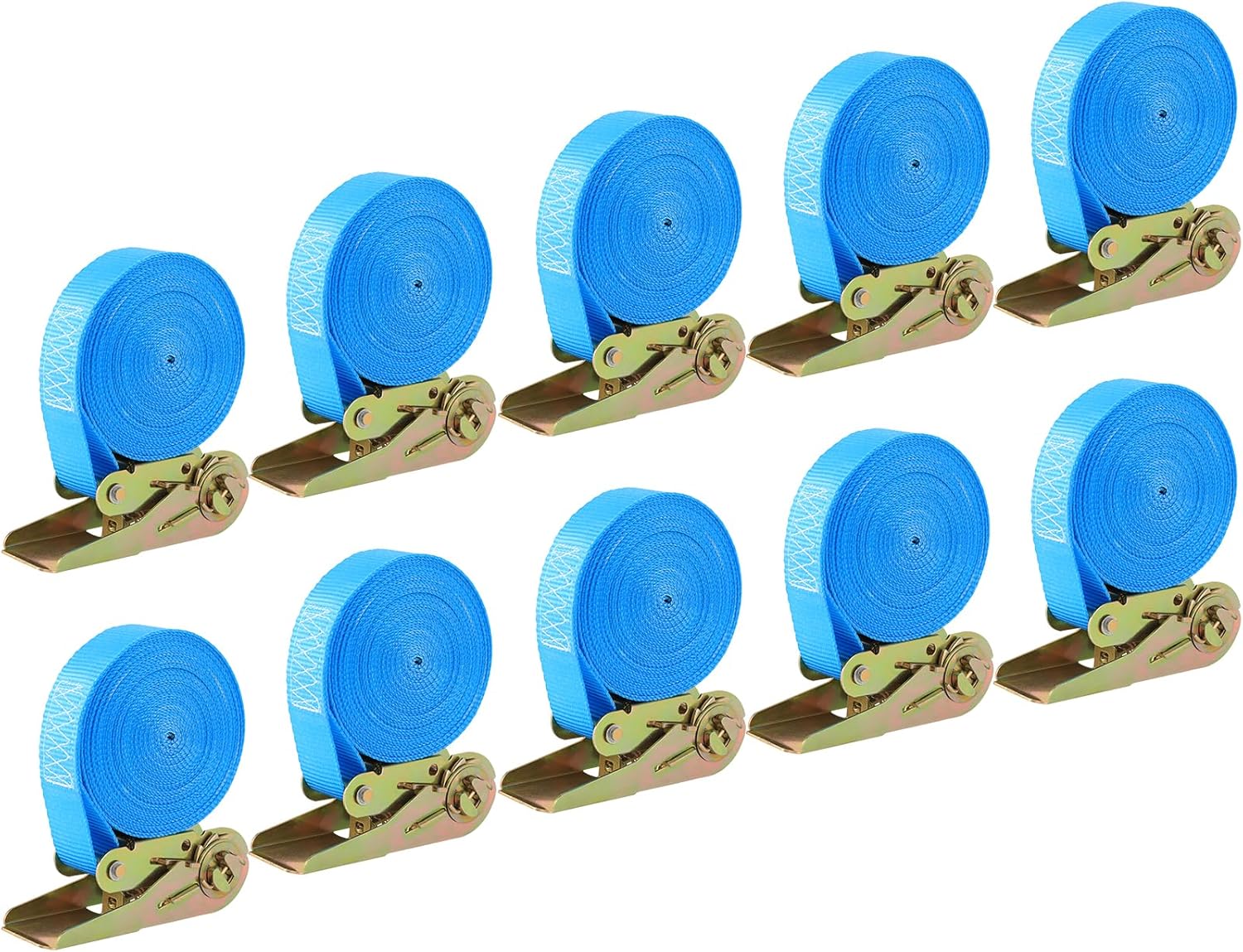 Heavy Duty Ratchet Straps 10 Pack 1in x 20ft for Secure Loads