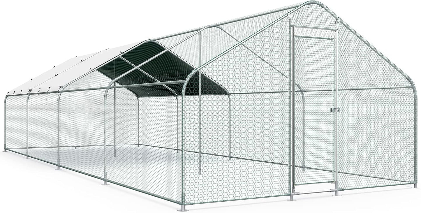 Spacious Walk-in Chicken Run with Waterproof Roof | Lyromix