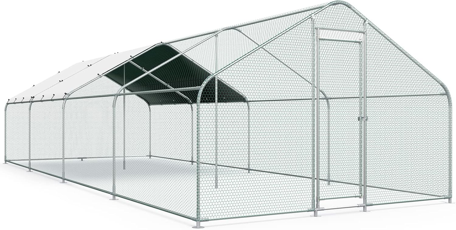 Spacious Walk-in Chicken Run with Waterproof Roof | Lyromix