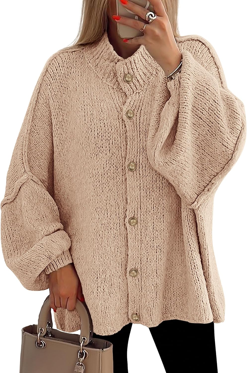 PRETTYGARDEN Women's Winter Button Down Cardigan Sweater Jacket