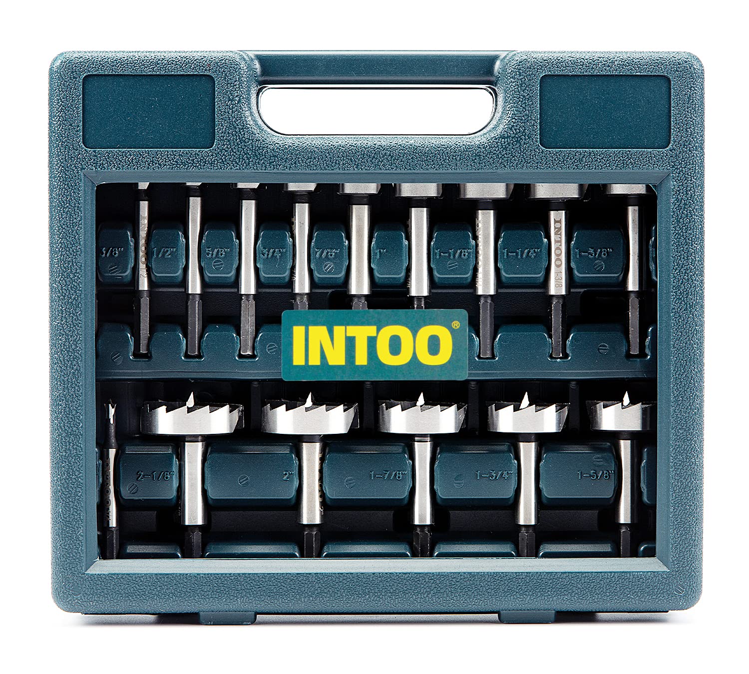 INTOO Hex Shank Forstner Bit Set 16 pcs for Woodworking