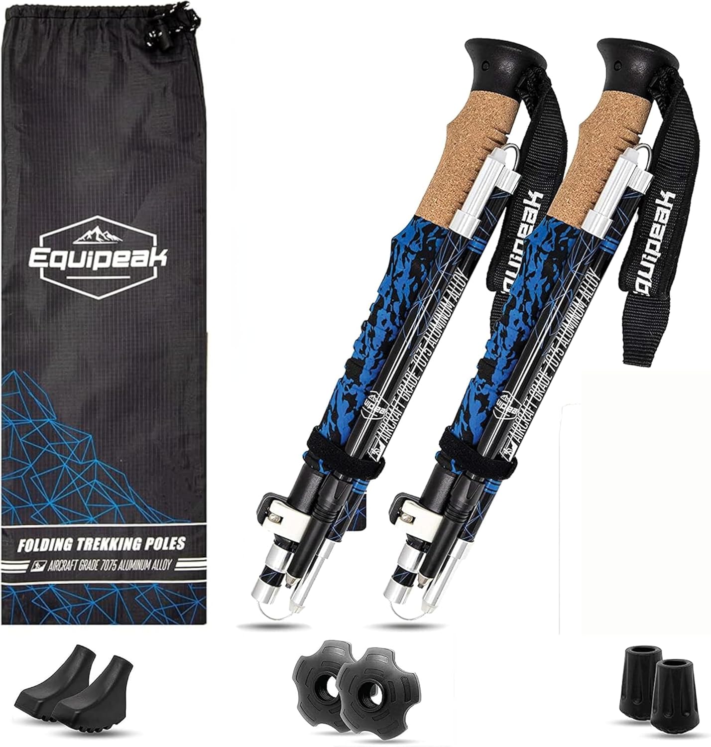 Equipeak Collapsible Hiking Poles - Lightweight & Adjustable