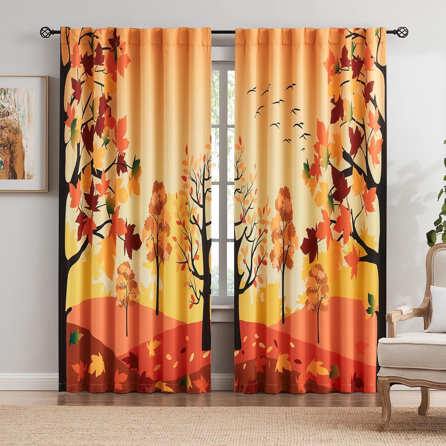 FMFUNCTEX 100% Blackout Curtains for Living Room and Bedroom