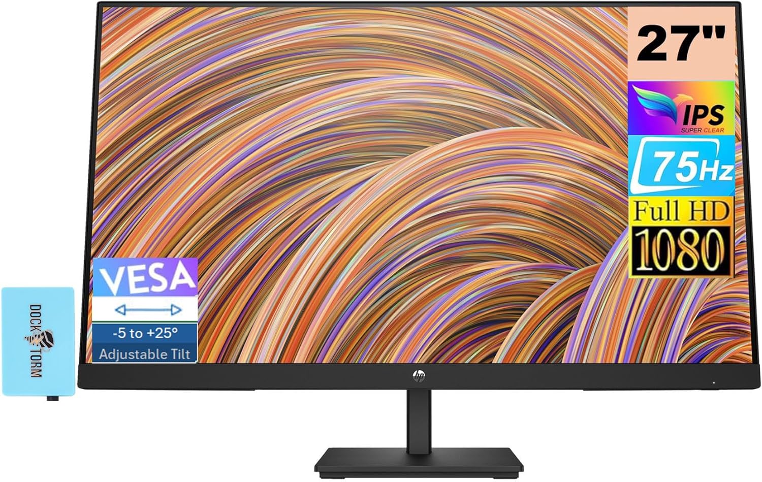 HP 27 FHD Monitor Bundle - 75Hz Refresh Rate, Multi-Connectivity, Anti-Glare - Boost Productivity!
