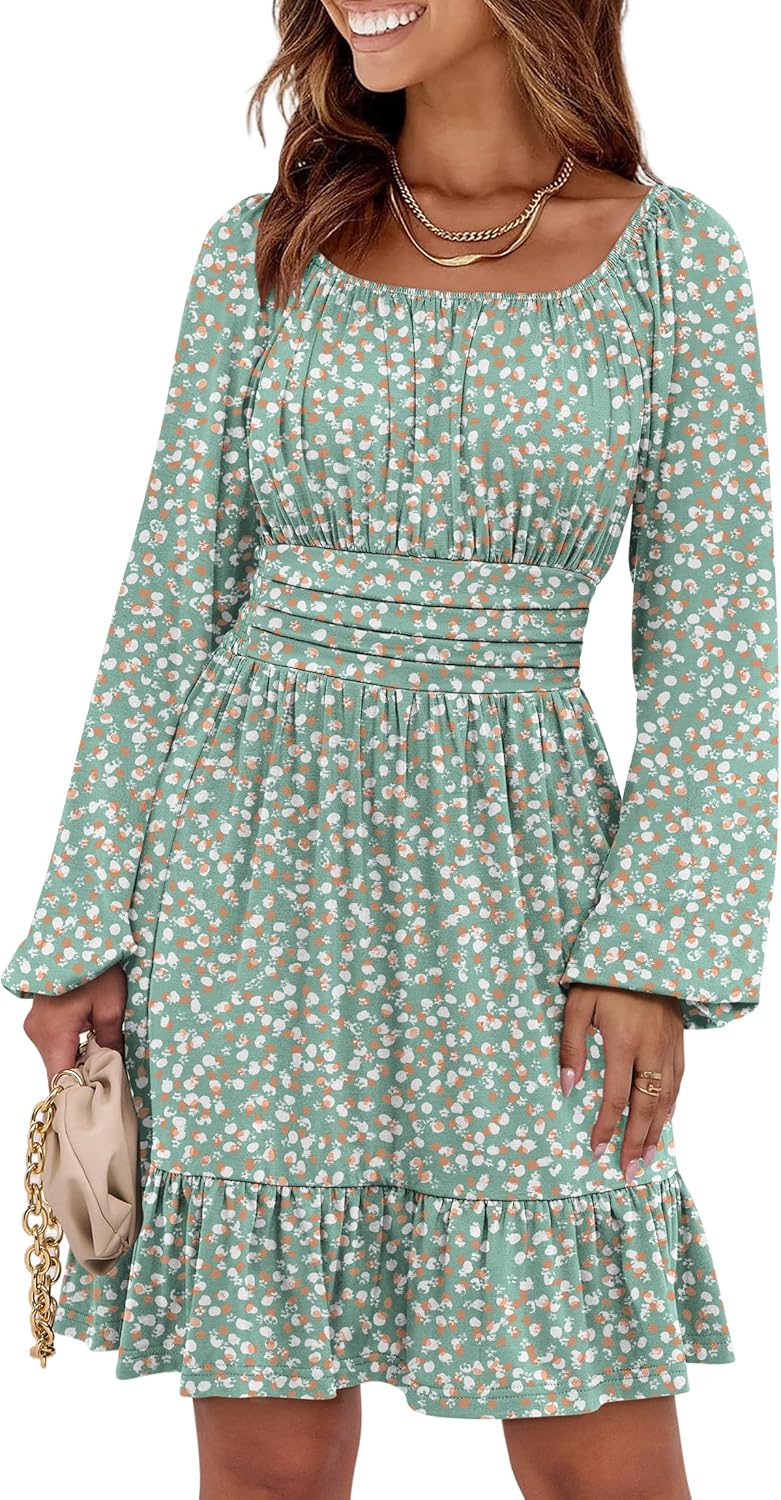 Stylish Long Sleeve A-Line Dress for Women by ANRABESS